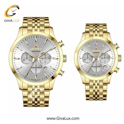 ساعت مچی اورجینال ست اورینت (کانتیننتال) | Orient (Continental) سه موتوره کرنوگراف طلایی | طلایی| نقره ای| کد رفرنس 107