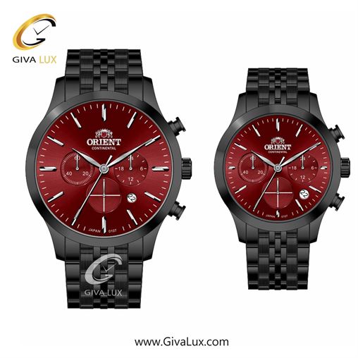 ساعت مچی اورجینال ست اورینت (کانتیننتال) | Orient (Continental) سه موتوره کرنوگراف مشکی | مشکی| زرشکی| کد رفرنس 107