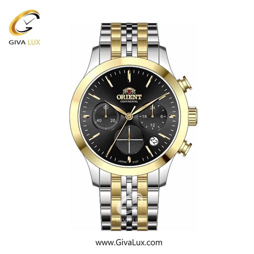 ساعت مچی اورجینال زنانه اورینت (کانتیننتال) | Orient (Continental) سه موتوره کرنوگراف طلایی | طلایی-نقره ای| مشکی| کد رفرنس 107