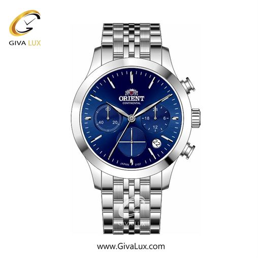 ساعت مچی اورجینال زنانه اورینت (کانتیننتال) | Orient (Continental) سه موتوره کرنوگراف نقره ای | نقره ای| سرمه ای| کد رفرنس 107