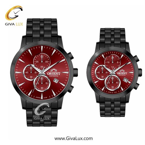 ساعت مچی اورجینال ست اورینت (کانتیننتال) | Orient (Continental) سه موتوره کرنوگراف مشکی | مشکی| زرشکی| کد رفرنس 108