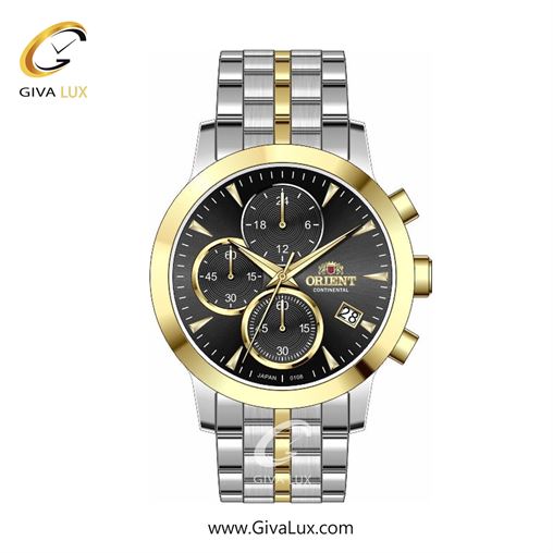 ساعت مچی اورجینال زنانه اورینت (کانتیننتال) | Orient (Continental) سه موتوره کرنوگراف طلایی | طلایی-نقره ای| مشکی| کد رفرنس 108