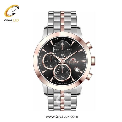ساعت مچی اورجینال زنانه اورینت (کانتیننتال) | Orient (Continental) سه موتوره کرنوگراف رزگلد | نقره ای-رزگلد| مشکی| کد رفرنس 108