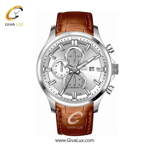 ساعت مچی اورجینال مردانه اورینت (کانتیننتال) | Orient (Continental) سه موتوره کرنوگراف نقره ای | قهوه ای| نقره ای| کد رفرنس 120