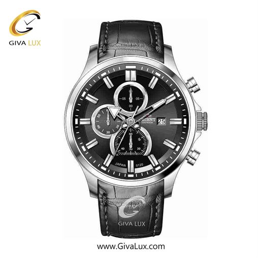 ساعت مچی اورجینال مردانه اورینت (کانتیننتال) | Orient (Continental) سه موتوره کرنوگراف نقره ای | مشکی| مشکی| کد رفرنس 120