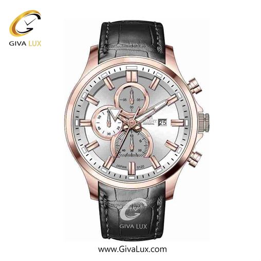 ساعت مچی اورجینال مردانه اورینت (کانتیننتال) | Orient (Continental) سه موتوره کرنوگراف رزگلد | مشکی| نقره ای| کد رفرنس 120