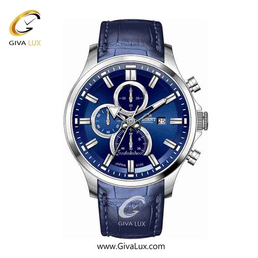 ساعت مچی اورجینال مردانه اورینت (کانتیننتال) | Orient (Continental) سه موتوره کرنوگراف نقره ای | سرمه ای| سرمه ای| کد رفرنس 120