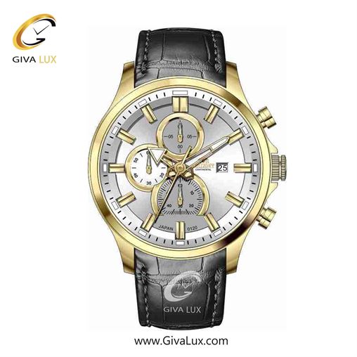 ساعت مچی اورجینال مردانه اورینت (کانتیننتال) | Orient (Continental) سه موتوره کرنوگراف طلایی | مشکی| نقره ای| کد رفرنس 120