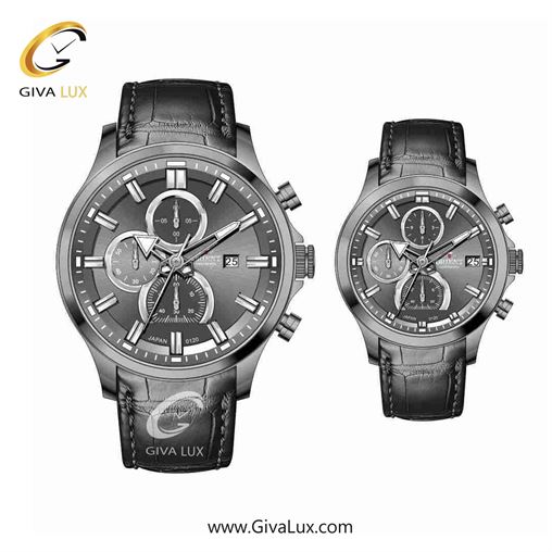 ساعت مچی اورجینال ست اورینت (کانتیننتال) | Orient (Continental) سه موتوره کرنوگراف تیتانیوم | مشکی| دودی|تیتانیوم| کد رفرنس 120