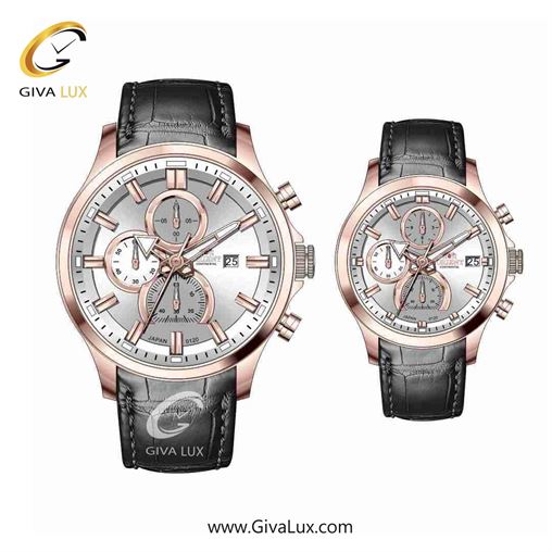 ساعت مچی اورجینال ست اورینت (کانتیننتال) | Orient (Continental) سه موتوره کرنوگراف رزگلد | مشکی| نقره ای| کد رفرنس 120