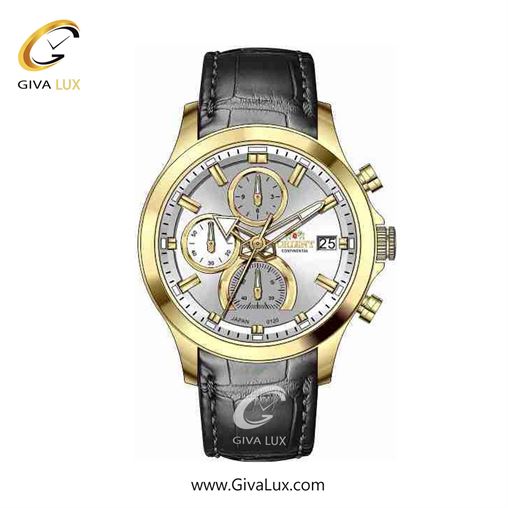 ساعت مچی اورجینال زنانه اورینت (کانتیننتال) | Orient (Continental) سه موتوره کرنوگراف طلایی | مشکی| نقره ای| کد رفرنس 120