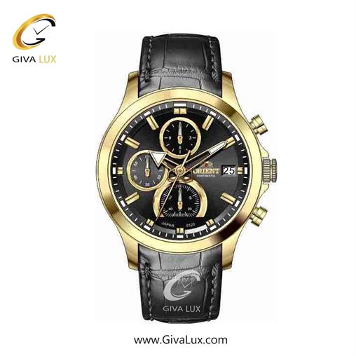 ساعت مچی اورجینال زنانه اورینت (کانتیننتال) | Orient (Continental) سه موتوره کرنوگراف طلایی | مشکی| مشکی| کد رفرنس 120