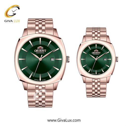 ساعت مچی اورجینال ست اورینت (کانتیننتال) | Orient (Continental) رزگلد | رزگلد| سبز یشمی تیره| کد رفرنس 133
