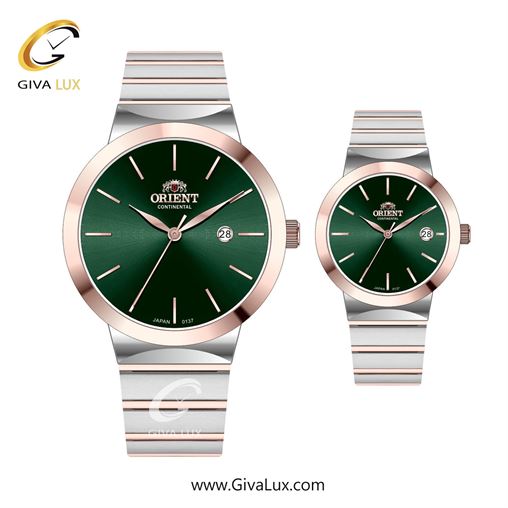 ساعت مچی اورجینال ست اورینت (کانتیننتال) | Orient (Continental) رزگلد | رزگلد-نقره ای| سبز یشمی تیره| کد رفرنس 137