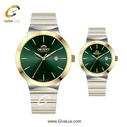 ساعت مچی اورجینال ست اورینت (کانتیننتال) | Orient (Continental) طلایی | نقره ای-طلایی| سبز یشمی تیره| کد رفرنس 137