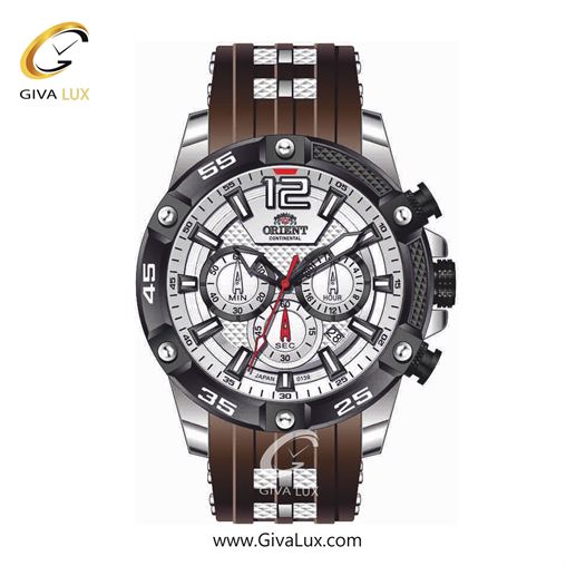 ساعت مچی اورجینال مردانه اورینت (کانتیننتال) | Orient (Continental) سه موتوره کرنوگراف مشکی | قهوه ای-نقره ای| نقره ای| کد رفرنس 139