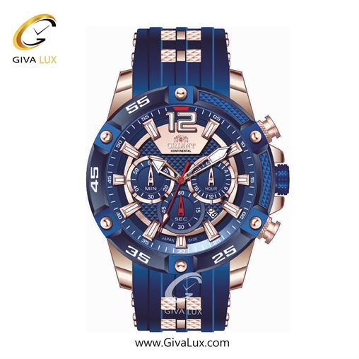 ساعت مچی اورجینال مردانه اورینت (کانتیننتال) | Orient (Continental) سه موتوره کرنوگراف رزگلد-سرمه ای | رزگلد-سرمه ای| سرمه ای| کد رفرنس 139