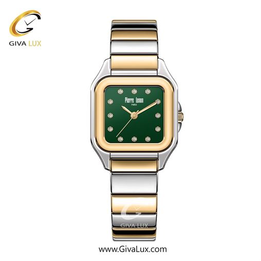 ساعت مچی اورجینال زنانه پییر لنون نقره ای-طلایی | طلایی-نقره ای| سبز یشمی تیره| کد رفرنس PL-0170-15