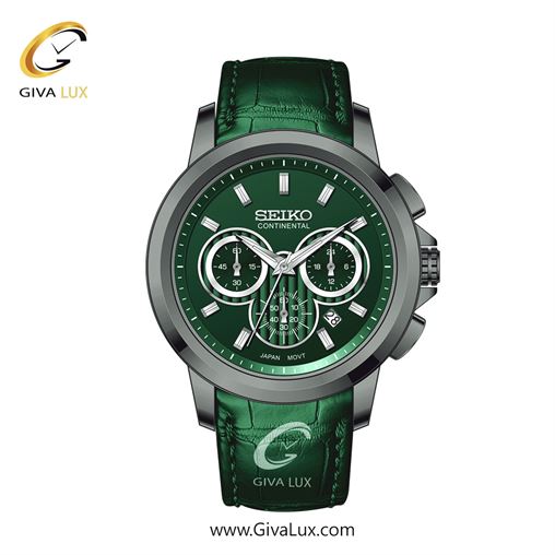 ساعت مچی اورجینال مردانه سیکو (کانتیننتال) | Seiko (Continental)  سه موتوره کرنوگراف تیتانیوم | سبز| سبز یشمی تیره| کد رفرنس 0404