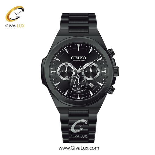 ساعت مچی اورجینال مردانه سیکو (کانتیننتال) | Seiko (Continental)  سه موتوره کرنوگراف مشکی | مشکی| مشکی| کد رفرنس 0410