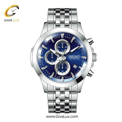 ساعت مچی اورجینال مردانه سیکو (کانتیننتال) | Seiko (Continental)  سه موتوره کرنوگراف نقره ای | نقره ای| سرمه ای| کد رفرنس 0414