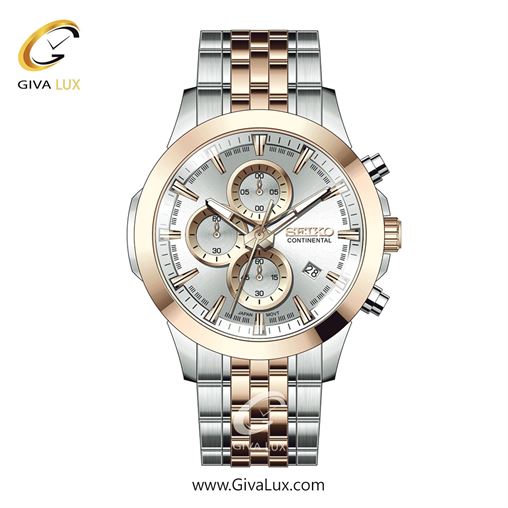 ساعت مچی اورجینال مردانه سیکو (کانتیننتال) | Seiko (Continental)  سه موتوره کرنوگراف رزگلد-نقره ای | نقره ای-رزگلد| نقره ای| کد رفرنس 0414