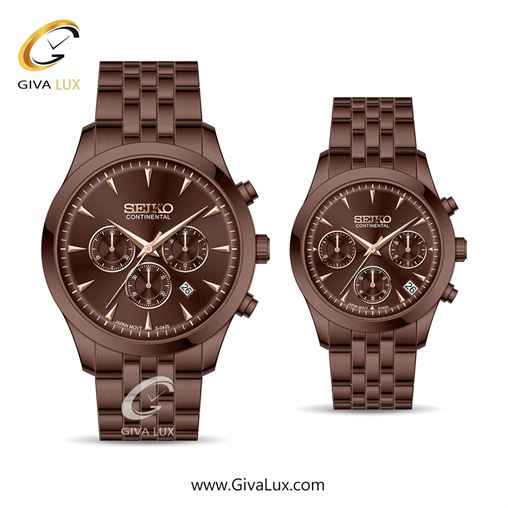 ساعت مچی اورجینال ست سیکو (کانتیننتال) | Seiko (Continental)  سه موتوره کرنوگراف کافی | کافی| کافی| کد رفرنس 0425