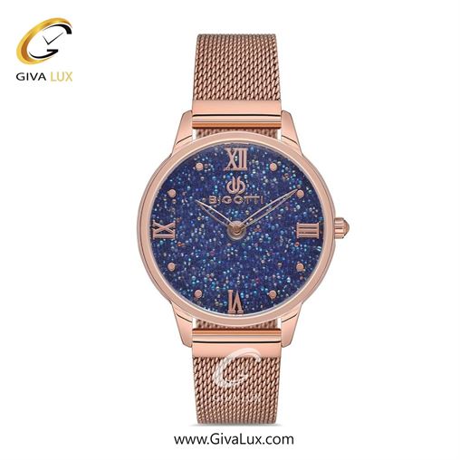 ساعت مچی اورجینال زنانه بیگوتی BIGOTTI رزگلد | رزگلد| سرمه ای| کد رفرنس BG.1.10108.6