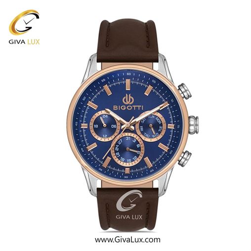 ساعت مچی اورجینال مردانه بیگوتی BIGOTTI سه موتوره فول تایم نقره ای-رزگلد | قهوه ای| سرمه ای| کد رفرنس BG.1.10390.3