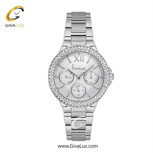 ساعت مچی اورجینال زنانه فریلوک Freelook سه موتوره فول تایم نقره ای | نقره ای| نقره ای| کد رفرنس FL.1.10401-1
