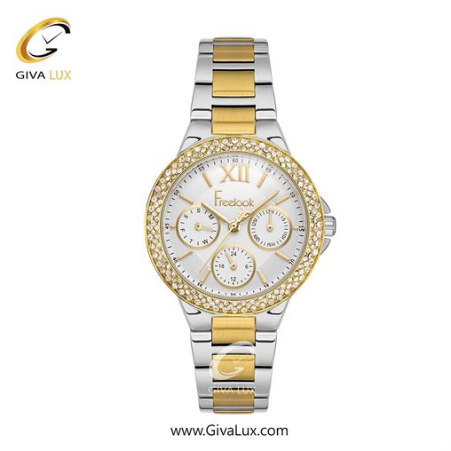ساعت مچی اورجینال زنانه فریلوک Freelook سه موتوره فول تایم طلایی | نقره ای-طلایی| نقره ای| کد رفرنس FL.1.10401-4