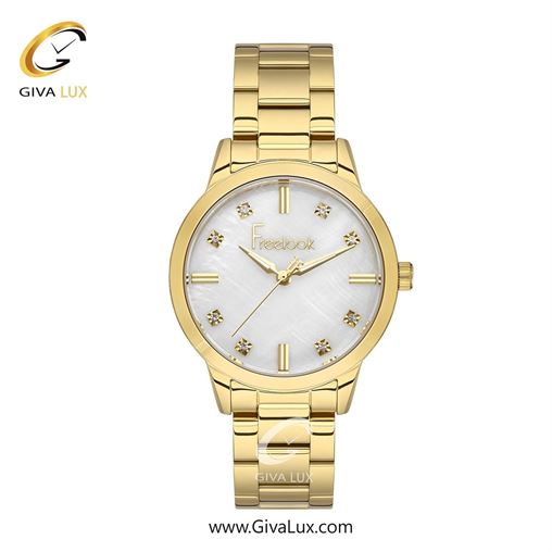ساعت مچی اورجینال زنانه فریلوک Freelook طلایی | طلایی| سفید صدفی| کد رفرنس FL.1.10402-2
