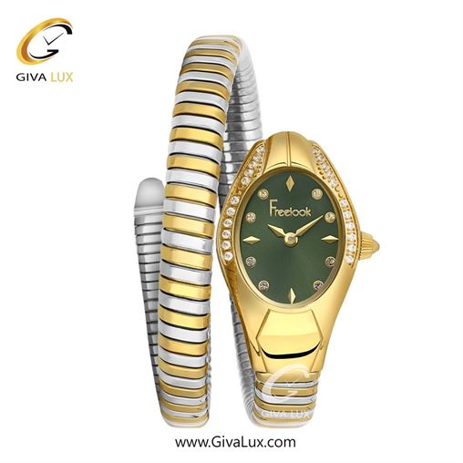 ساعت مچی اورجینال زنانه فریلوک Freelook طلایی | طلایی-نقره ای| سبز یشمی تیره| کد رفرنس FL.1.10409-4