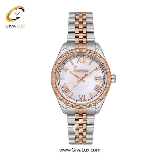 ساعت مچی اورجینال زنانه فریلوک Freelook رزگلد | نقره ای-رزگلد| سفید صدفی| کد رفرنس FL.1.10410-6