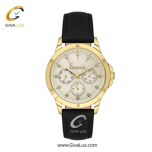ساعت مچی اورجینال زنانه فریلوک Freelook سه موتوره فول تایم طلایی | مشکی| شیری| کد رفرنس FL.1.10415-3
