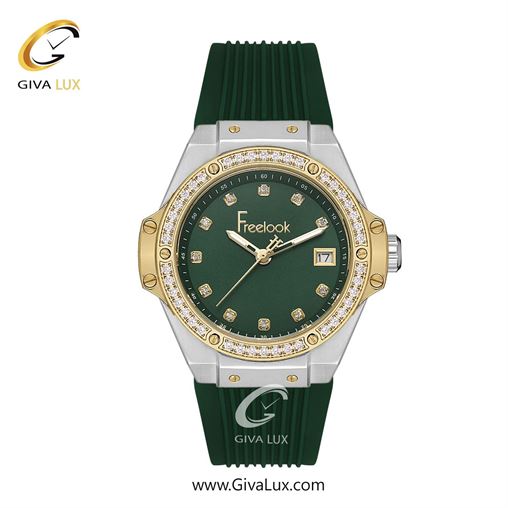 ساعت مچی اورجینال زنانه فریلوک Freelook طلایی-نقره ای | سبز| سبز یشمی تیره| کد رفرنس FL.1.10433-3