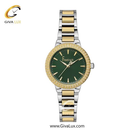 ساعت مچی اورجینال زنانه فریلوک Freelook طلایی | نقره ای-طلایی| سبز یشمی تیره| کد رفرنس FL.1.10438-4