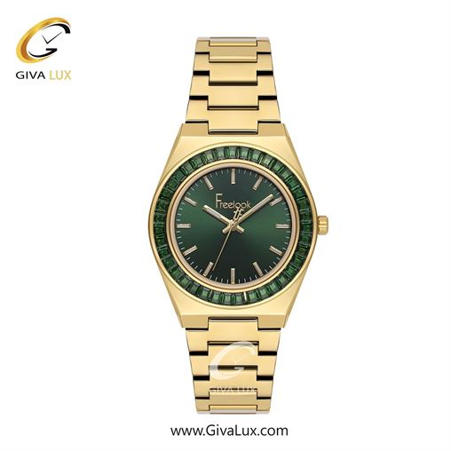 ساعت مچی اورجینال زنانه فریلوک Freelook طلایی | طلایی| سبز یشمی تیره| کد رفرنس FL.1.10502-5