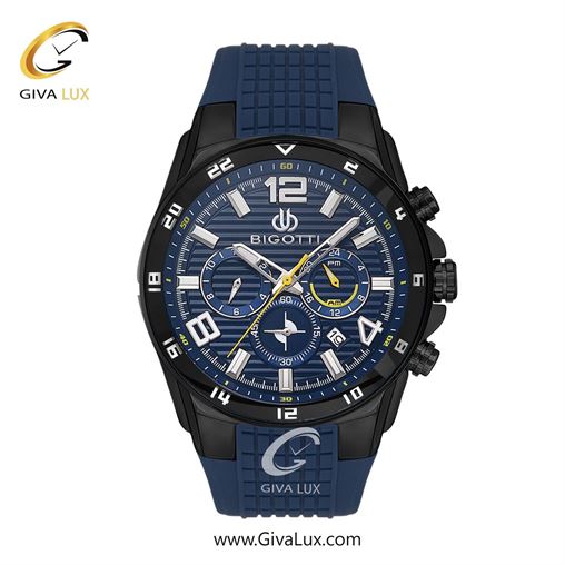 ساعت مچی اورجینال مردانه بیگوتی BIGOTTI سه موتوره کرنوگراف مشکی | سرمه ای| سرمه ای| کد رفرنس BG.1.10552-6