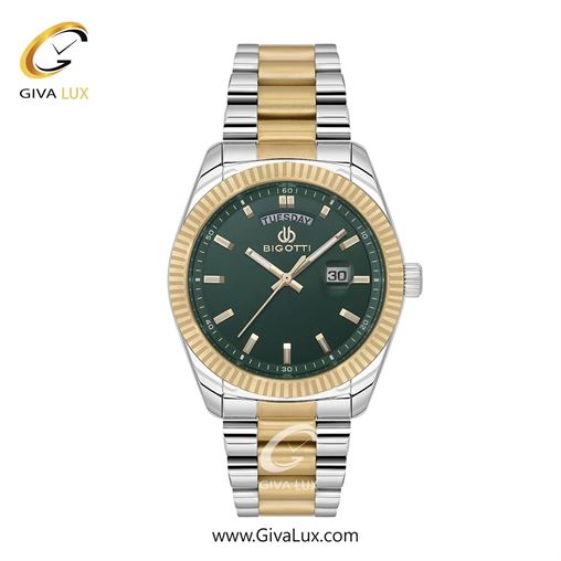 ساعت مچی اورجینال مردانه بیگوتی BIGOTTI طلایی | طلایی-نقره ای| سبز یشمی تیره| کد رفرنس BG.1.10556-5