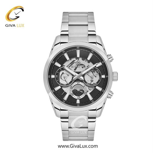 ساعت مچی اورجینال مردانه بیگوتی BIGOTTI سه موتوره فول تایم نقره ای | نقره ای| مشکی| کد رفرنس BG.1.10561-2