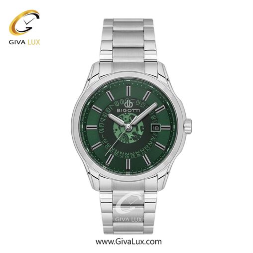 ساعت مچی اورجینال مردانه بیگوتی BIGOTTI نقره ای | نقره ای| سبز یشمی تیره| کد رفرنس BG.1.10591.3