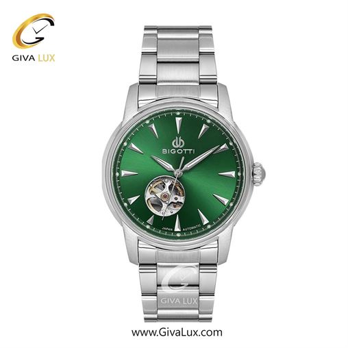 ساعت مچی اورجینال مردانه بیگوتی BIGOTTI نقره ای | نقره ای| سبز یشمی تیره| کد رفرنس BG.1.10632.4