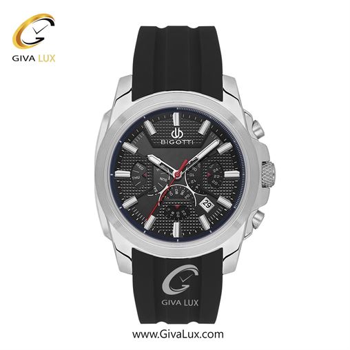 ساعت مچی اورجینال مردانه بیگوتی BIGOTTI سه موتوره کرنوگراف نقره ای | مشکی| مشکی| کد رفرنس  BG.1.10636-1