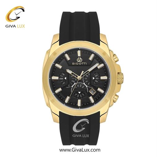 ساعت مچی اورجینال مردانه بیگوتی BIGOTTI سه موتوره کرنوگراف طلایی | مشکی| مشکی| کد رفرنس BG.1.10636-3