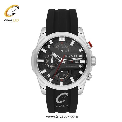 ساعت مچی اورجینال مردانه بیگوتی BIGOTTI سه موتوره کرنوگراف نقره ای | مشکی| مشکی| کد رفرنس BG.1.10641-1