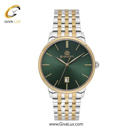 ساعت مچی اورجینال مردانه بیگوتی BIGOTTI طلایی | طلایی-نقره ای| سبز یشمی تیره| کد رفرنس BG.1.10644.5