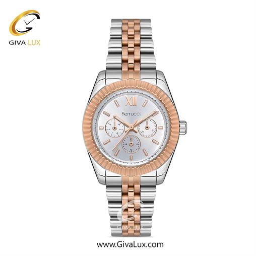 ساعت مچی اورجینال زنانه فروچی Ferrucci سه موتوره فول تایم طلایی | طلایی-نقره ای| نقره ای| کد رفرنس fcf.10468M.03 10468M.04.jpg