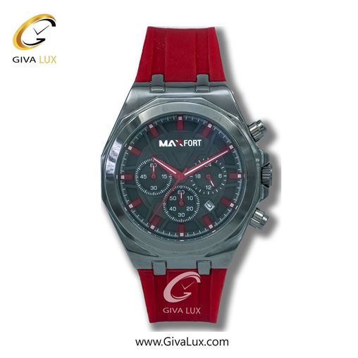 ساعت مچی اورجینال مردانه مکس فورت (MAXFORT) سه موتوره کرنوگراف تیتانیوم | قرمز| دودی|تیتانیوم| کد رفرنس W9D03-3-0