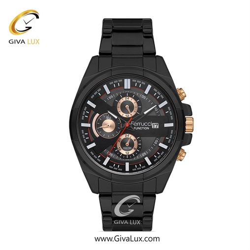 ساعت مچی اورجینال مردانه فروچی Ferrucci سه موتوره کرنوگراف نقره ای | نقره ای| مشکی| کد رفرنس fcf.11807FM.01 11807FM.02.jpg